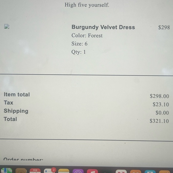 Reformation Burgundy Velvet Dress. - Picture 5 of 7